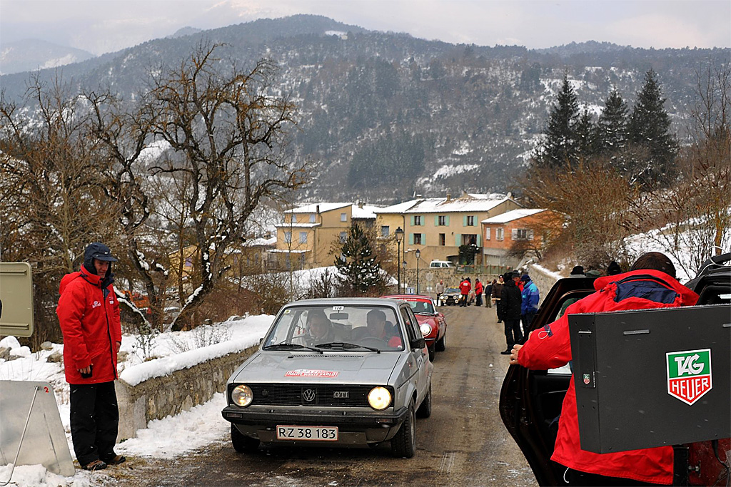 Peter Karlsen og Erik Rasmussen blev bedste danskere i år i Rallye Monte-Carlo Historique. De er blandt favoritterne i Oresund Classic Rally med deres VW Golf GTI
(Foto: Michael Eisenberg)